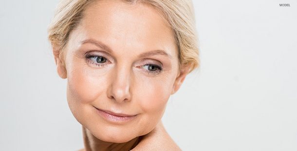 Mature Female Face Showing Skin Health